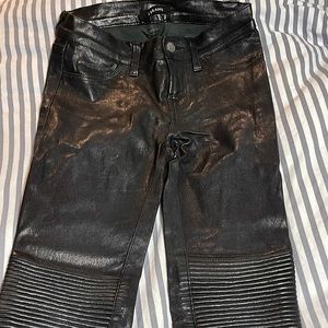 J Brand Real Leather Skinny Trousers biker style